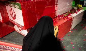 وداع با پیکرهای شهدای گمنام دوران دفاع مقدس